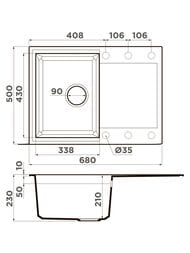  Omoikiri SAKAIME 68-WH (680500230) , , - 4993126