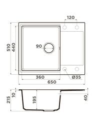  Omoikiri DAISEN 65-BL (650510230) , , - 4993684