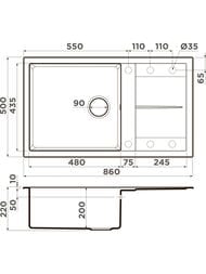  Omoikiri  Sumi 86A GR (860500220), ,  leningrad grey 4997106