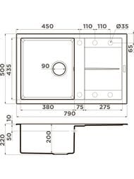  Omoikiri SUMI 79-BL (790500230) , ,  4993662