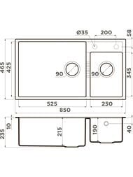  Omoikiri TEDORI 85-2-U-WH (850465220)  , , - 4993943