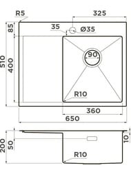  Omoikiri AKISAME 65 LG-R (650510200)  /,   . 4973084