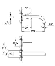  Grohe Atrio 19918AL3    2 ,  , 