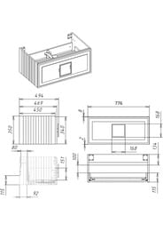    La Fenice Cubo Blu Grigio 80  (776469350)   FNC-01-CUB-BG-80