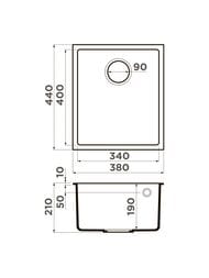  Omoikiri BOSEN 38-U-BL (380440220)  , ,  4993157