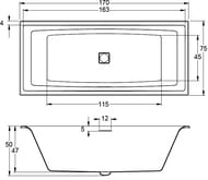   RIHO STILL SQUARE PLUG&PLAY R 170x75 FALL  ,, 