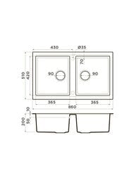  Omoikiri TEDORI 86-2 BL (860510200) , 2 , ,   4993924