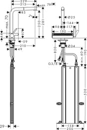  Hansgrohe Aquno Select M81   250   , 2jet sBox,  . 73830670