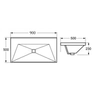   Cezares CRYSTAL (900x500x230) CZR-1188-900/500 Bianco