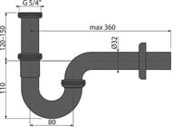    Alcaplast A4320BLACK  . 1 1/4"/32, "U-",  