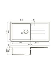  Omoikiri TEDORI 100-BL (1000510200) , ,  4993916