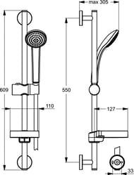 Ideal Standard IDEALRAIN   B9501AA  1  80,  600, , 1750