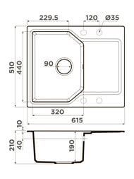  Omoikiri YONAKA 61-BE (615510207) , , - 4993632