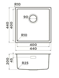  Omoikiri TADZAVA 44-U/I ULTRA LG (440440200)  , . 4993264