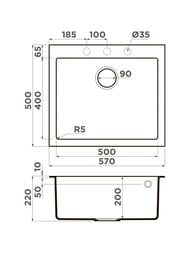  Omoikiri BOSEN 57-BL (570500220) , ,  4993145