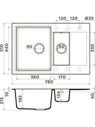  Omoikiri DAISEN 78-2-SA (780510234) , ,  ,  4993417