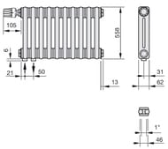  Zehnder Charleston 2056  28 ,  .1/2",CVD0(CVD1)+BH,