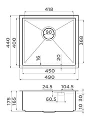  Omoikiri KASEN 49-16-INT-GM (490440175)  ,   4997055