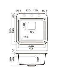  Omoikiri TASOGARE 51-BL (510510190) , , - 4993742