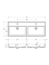     Cezares MOLVENO 46-120-2C-SO-2-NC (1200x460x500), Noce Chiaro