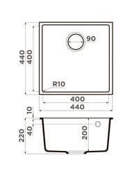  Omoikiri BOSEN 44-U-BE (440440220)  , ,  4993596