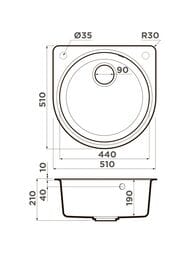  Omoikiri AKEGATA 51-PA (510510190) , , - 4993754