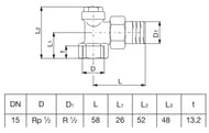   Oventrop "Combi " DN15 1/2", .1164554