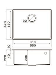  Omoikiri TEDORI 54-U-CH (550420220)  , , - 4993993