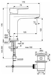  Ideal Standard CERAFINE O  ,  126,   , . BC699X