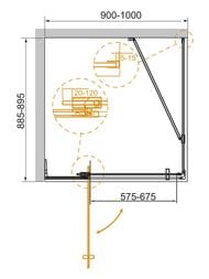   CEZARES SLIDER (885-900900-10001950) AH-1-90-90/100-GRIGIO-Cr  /