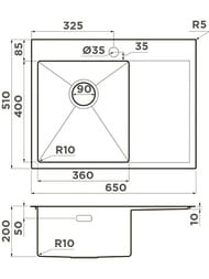  Omoikiri AKISAME 65 GM-L (650510200)  /,   . 4973097