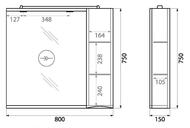   BelBagno MARINO 800150750  LED,  MARINO-SPC-800/750-1A-BL-P-R