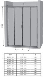   RAVAK BLIX BLDP4-120 (1170-11901900) , , +Transparent