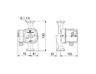   GRUNDFOS UPS 25-40 130, 1230, 1 1/2",  , 96281376