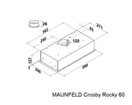  Maunfeld Crosby Rocky 60 Glass White (598x290x137) 750 3/  000007822