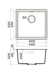  Omoikiri KATA 44-U GR (440420217)  ,   4993404