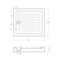    CEZARES (900800150)  TRAY-A-AH-90/80-15-W