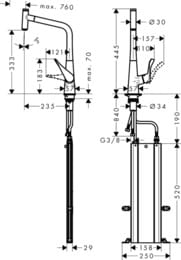  Hansgrohe Metris Select M71   320  ,  73803800