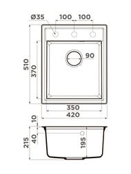  Omoikiri DAISEN 42-BE (420510217) , , - 4993600