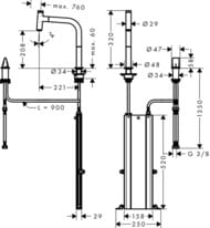  Hansgrohe Metris Select M71   200 ,  , 1   73804000