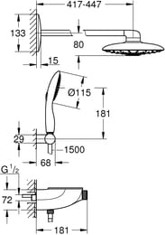   Grohe Rainshower System SmartControl 360 DUO Combi 26443000  