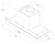  ELICA Hidden 2.0 @ BLGL/A/90 LED, 714282 , 1300 3/, 277 , Wi-Fi,  PRF0164391