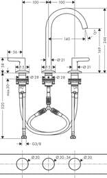  Axor One 48050670   170,  3 ,   push-open,  