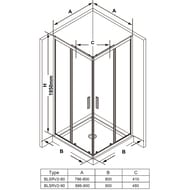   RAVAK BLIX SLIM BLSRV2-90 (9009001950) ., .,+Transparent