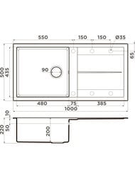  Omoikiri SUMI 100-WH (1000500230) , ,  4993657