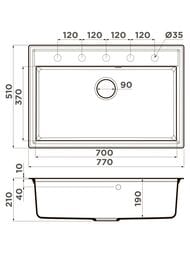  Omoikiri DAISEN 77-BL (770510200) , ,  4993630