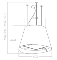  ELICA Juno Urban Cast Iron/F/50 LED, d492 , 1000 3/, 205,   PRF0147728B