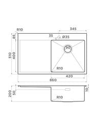  Omoikiri AKISAME 86-IN R (860510200)  ,  /, . 4993763