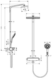   Hansgrohe Raindance Select E 360 Showerpipe   27112000