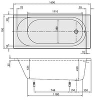   Villeroy & Boch O.NOVO (1600700)   UBA160CAS2V-01